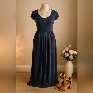 Matilda Jane Deep Water Blue T-shirt Maxi Dress Size S